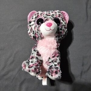 🌟*2/$20* Ty Tysilk Beanie Boo Tasha Pink and Black Leopard Plush Toy
